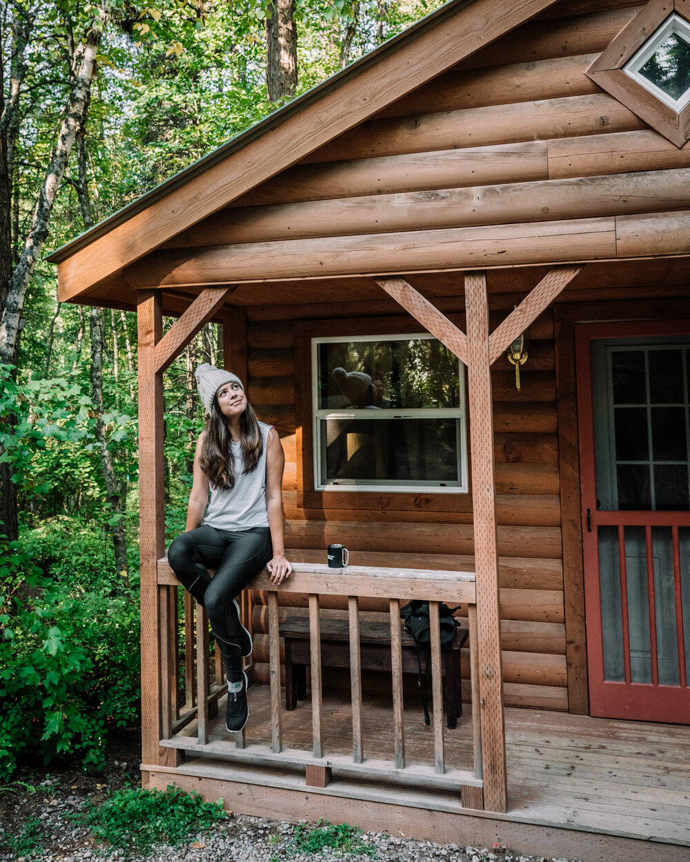 Rachel Off Duty: Rachel in a Cabin in Glacier National Park