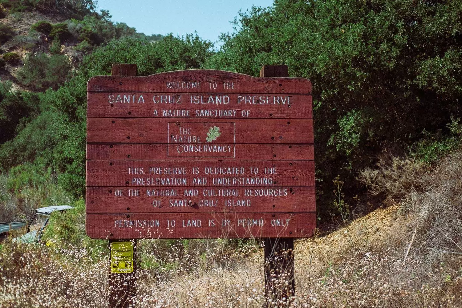 Rachel Off Duty: Sign at Santa Cruz Island, Channel Islands