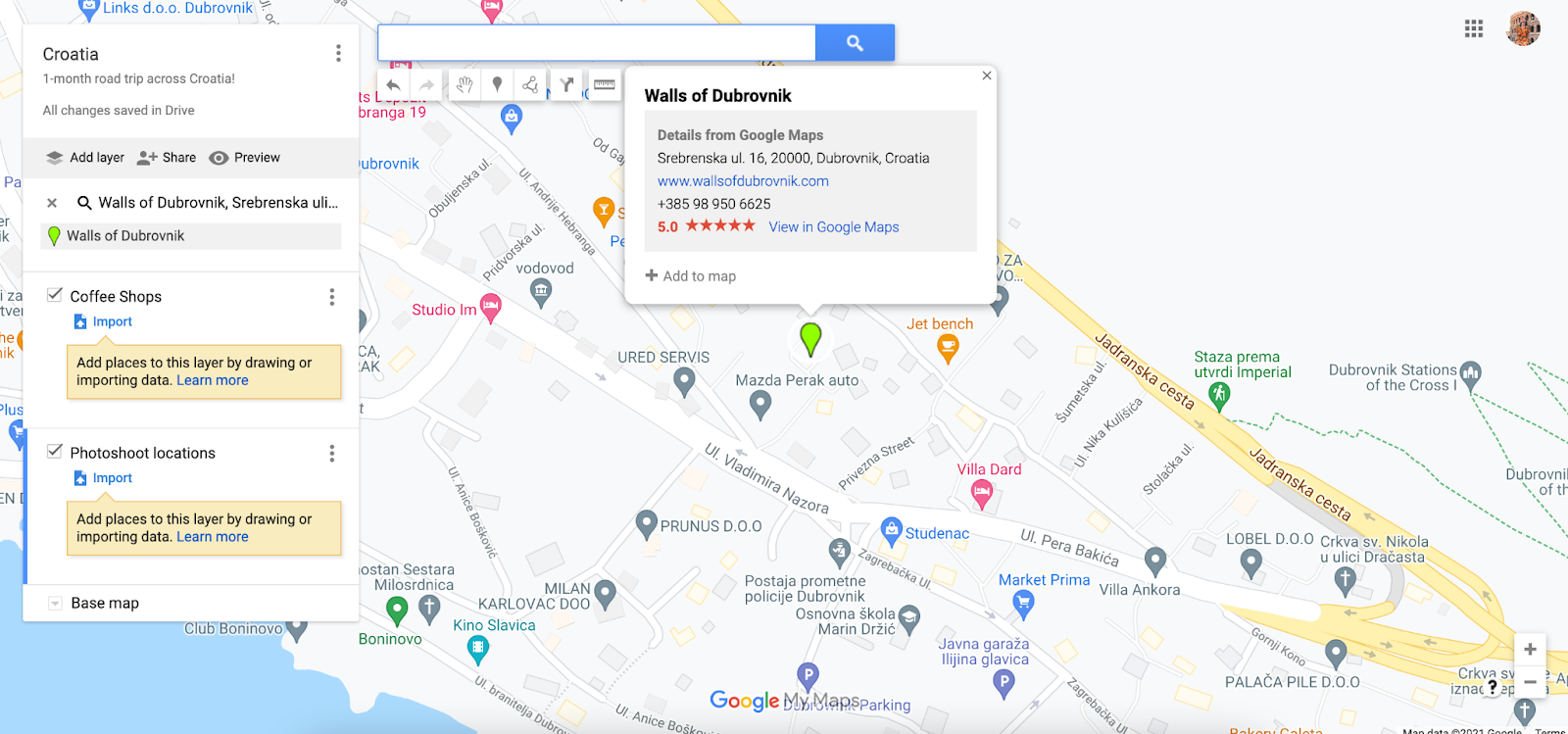 Adding a Place to Your Google Map