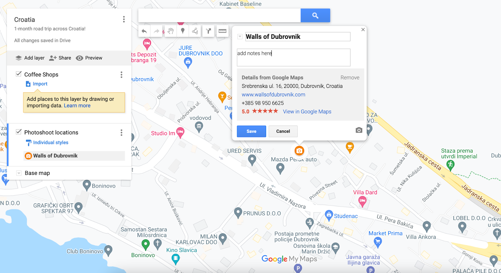 Add Notes To Your Google Map